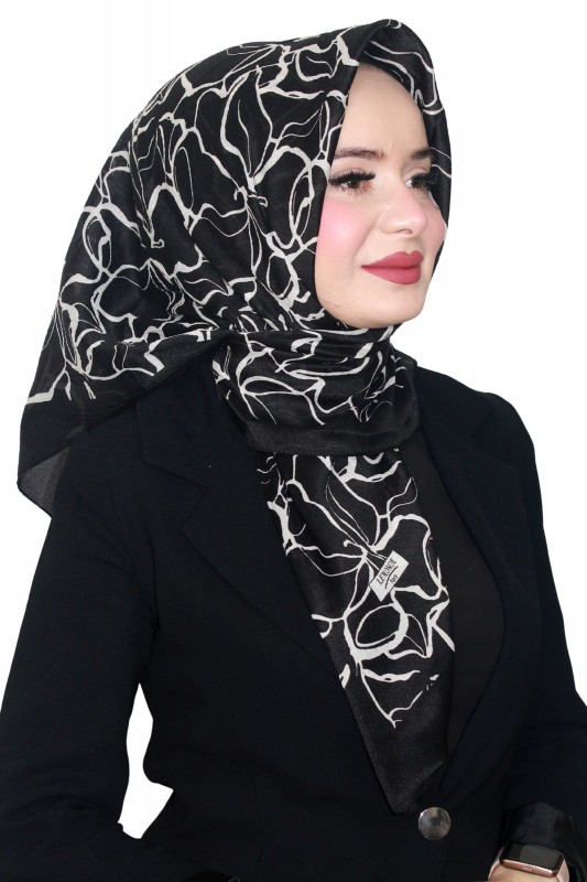 Lemonde Desenli Müslin Eşarp 4232-3