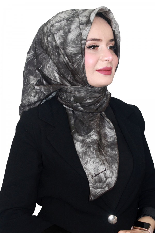 Ruby Picasso Natural İpek Eşarp 4246-6