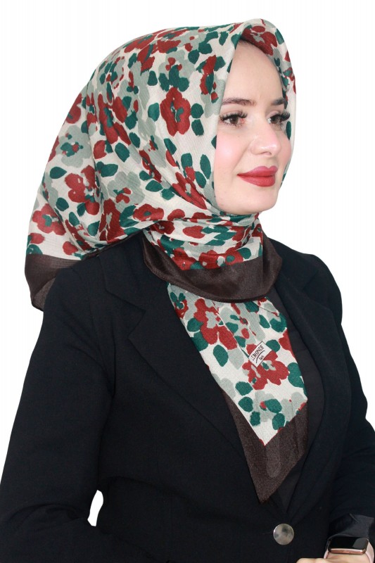 Lemonde Desenli Müslin Pamuk Eşarp 4243-10