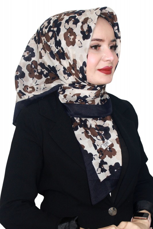 Lemonde Desenli Müslin Pamuk Eşarp 4243-2