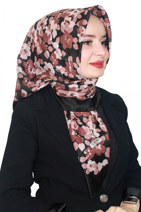 Lemonde Desenli Müslin Pamuk Eşarp 4243-3