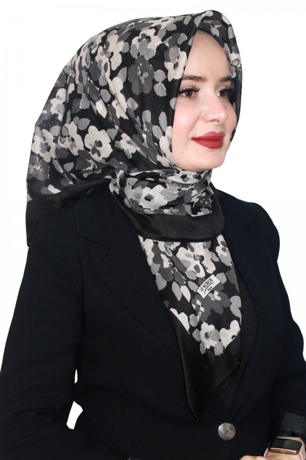 Lemonde Desenli Müslin Pamuk Eşarp 4243-4