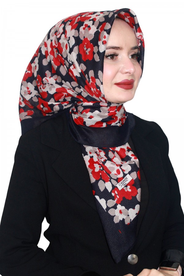 Lemonde Desenli Müslin Pamuk Eşarp 4243-6