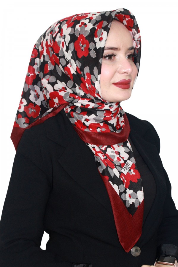 Lemonde Desenli Müslin Pamuk Eşarp 4243-8