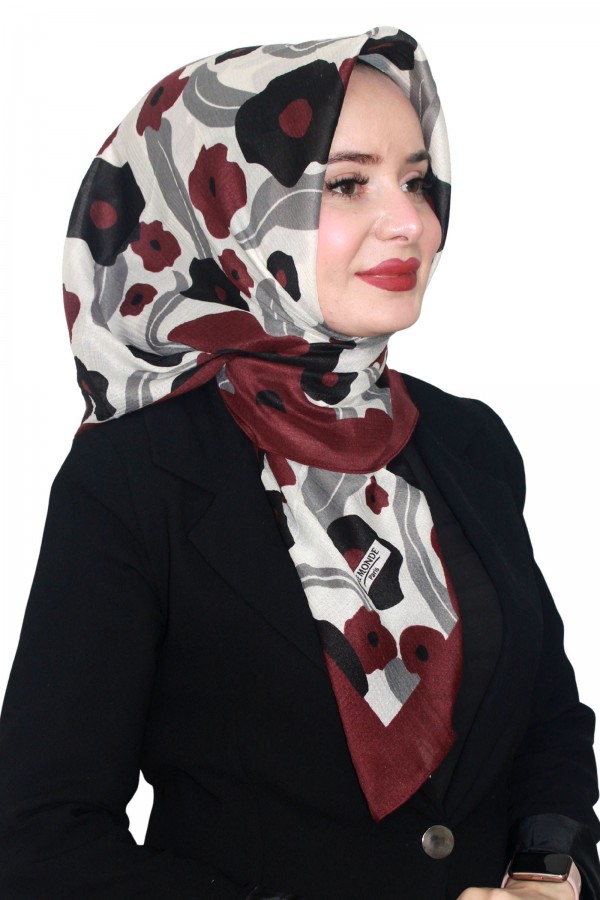 Lemonde Desenli Müslin Pamuk Eşarp 4244-10