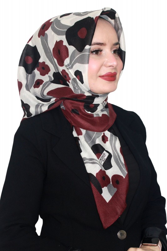 Lemonde Desenli Müslin Pamuk Eşarp 4244-10