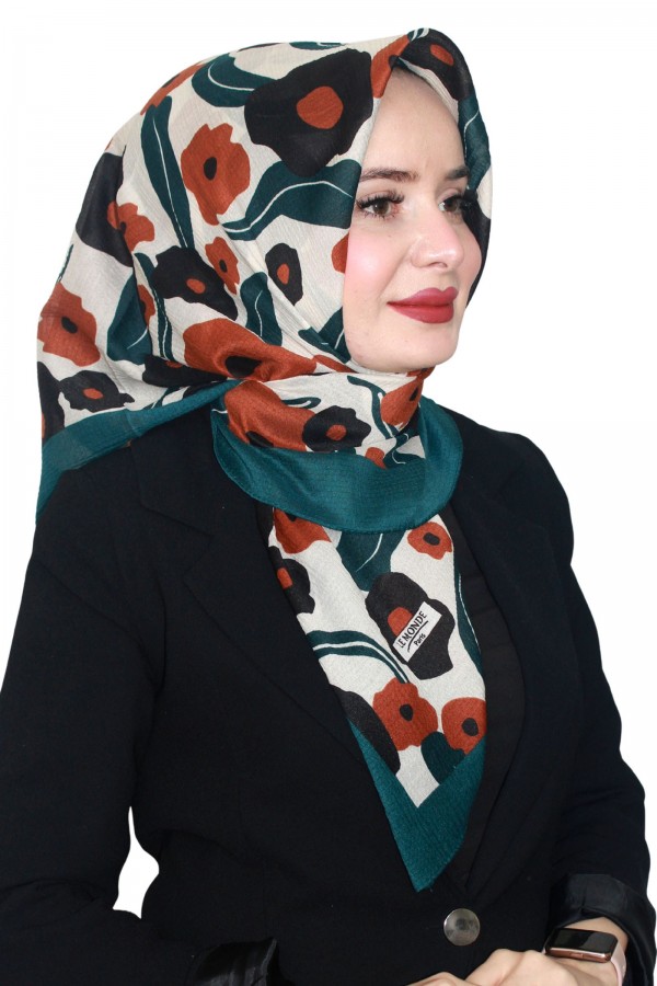 Lemonde Desenli Müslin Pamuk Eşarp 4244-8