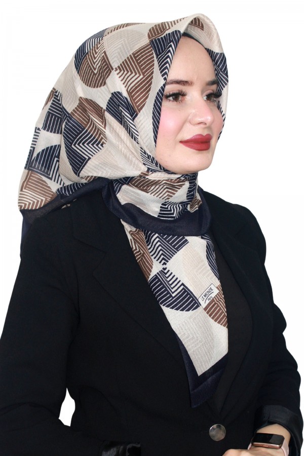 Lemonde Desenli Müslin Pamuk Eşarp 4245-10