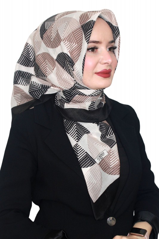 Lemonde Desenli Müslin Pamuk Eşarp 4245-4