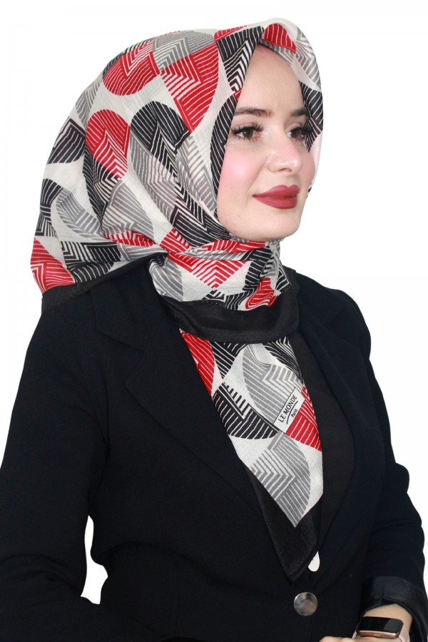 Lemonde Desenli Müslin Pamuk Eşarp 4245-5
