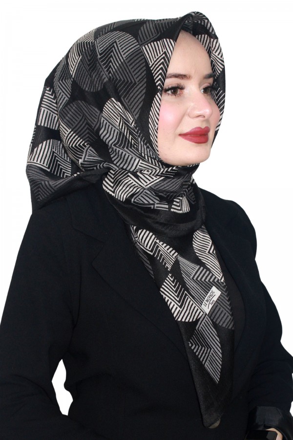 Lemonde Desenli Müslin Pamuk Eşarp 4245-6