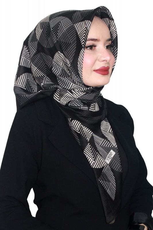 Lemonde Desenli Müslin Pamuk Eşarp 4245-6