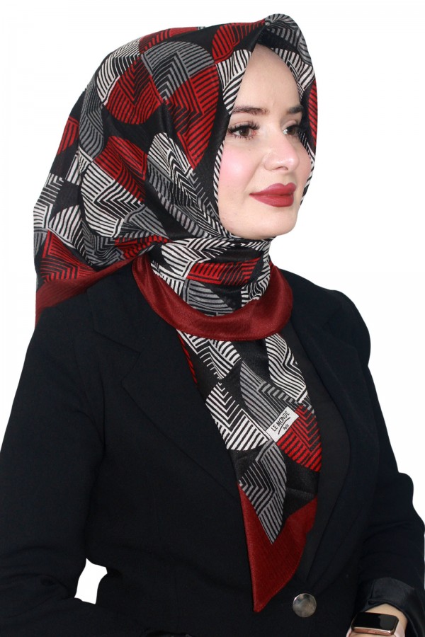 Lemonde Desenli Müslin Pamuk Eşarp 4245-7