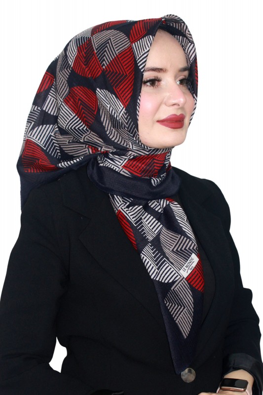Lemonde Desenli Müslin Pamuk Eşarp 4245-8