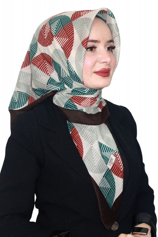 Lemonde Desenli Müslin Pamuk Eşarp 4245-9