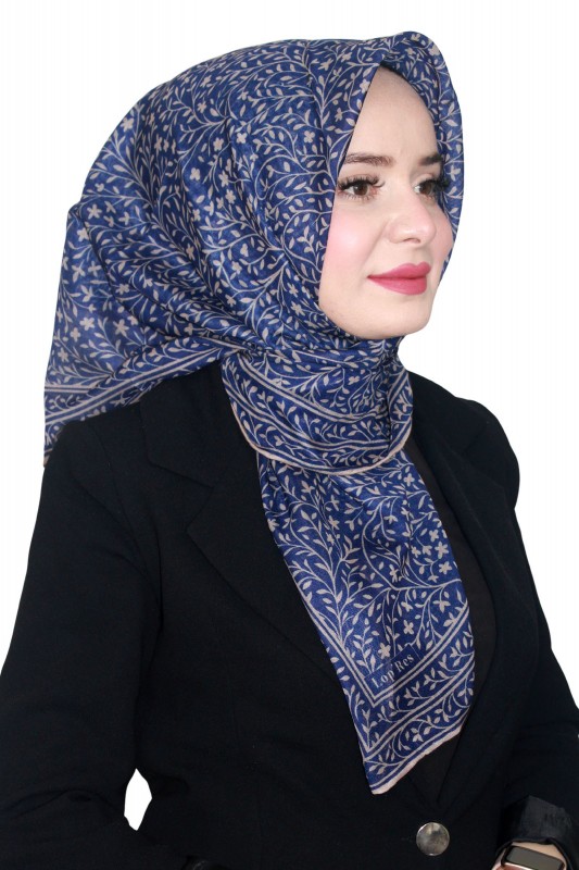 Lop'Res Lacivert Serisi Soft (Pamuk) Eşarp 4255-1