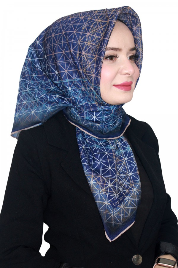 Lop'Res Lacivert Serisi Soft (Pamuk) Eşarp 4255-3