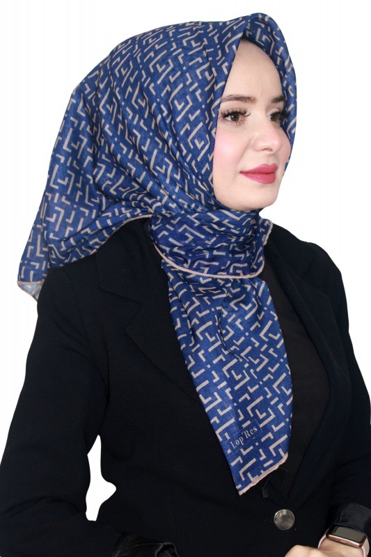 Lop'Res Lacivert Serisi Soft (Pamuk) Eşarp 4255-4