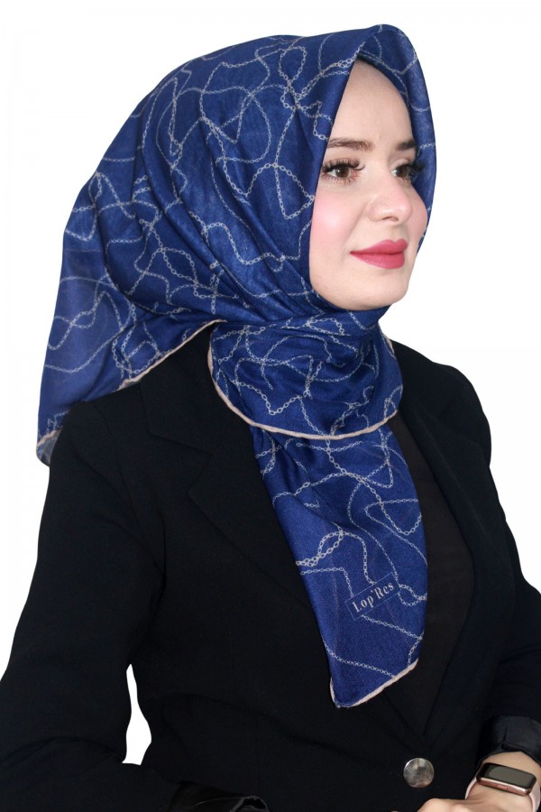 Lop'Res Lacivert Serisi Soft (Pamuk) Eşarp 4255-6