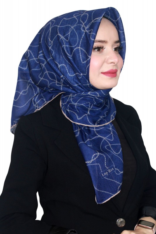Lop'Res Lacivert Serisi Soft (Pamuk) Eşarp 4255-6