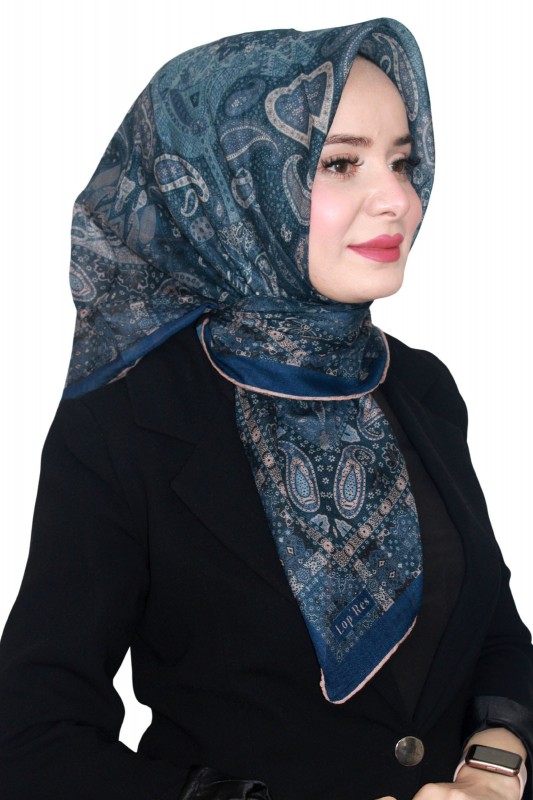 Lop'Res Lacivert Serisi Soft (Pamuk) Eşarp 4255-8