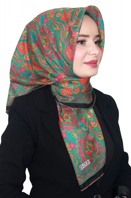 Etnik Desen Zer Organik Eşarp 4260-2