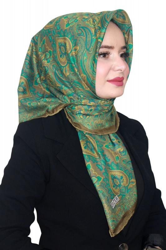Etnik Desen Zer Organik Eşarp 4260-7