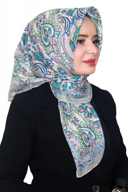 Etnik Desen Zer Organik Eşarp 4260-8