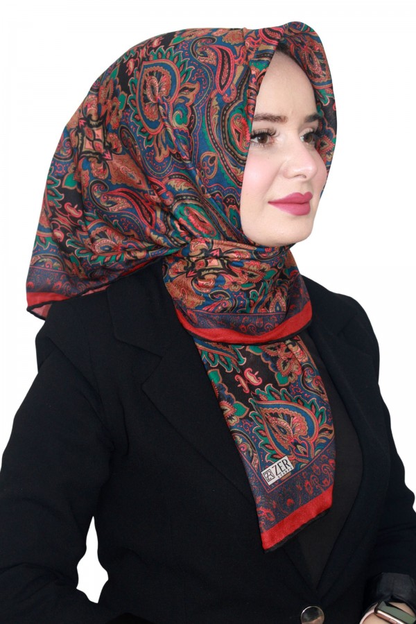 Etnik Desen Zer Organik Eşarp 4260-9