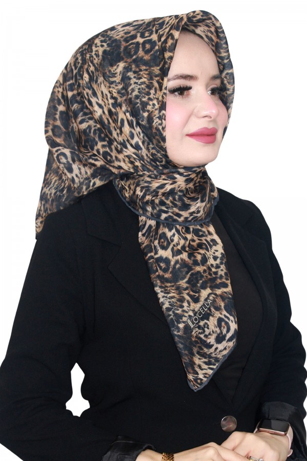 Locella Leopar Serisi Soft (Pamuk) Eşarp 4237-4