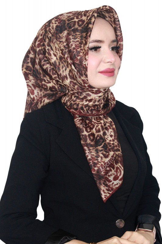 Locella Leopar Serisi Soft (Pamuk) Eşarp 4237-6