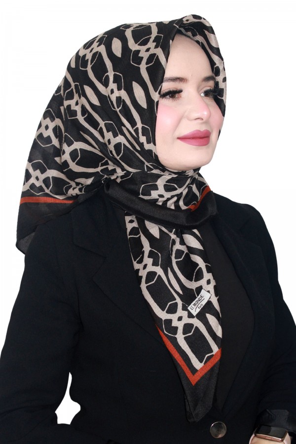 Lemonde Desenli Müslin Eşarp 4231-1